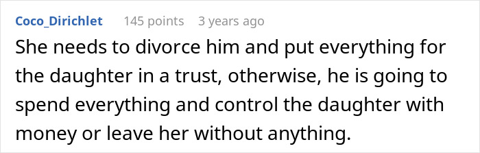 Screenshot of online comment discussing a woman moving with family to escape in-laws while they follow her. Screenshot of online comment discussing a woman moving with family to escape in-laws while they follow her.
