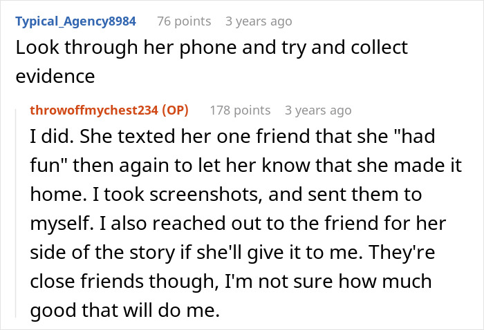 Conversation about woman admitting to cheating multiple times and husband confronting her and telling her parents before leaving.