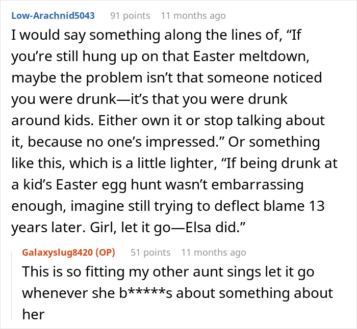 People Suggest Comebacks For This Woman Who Hates Her Aunt, Family Finds The Post And Does The Job For Her People Suggest Comebacks For This Woman Who Hates Her Aunt, Family Finds The Post And Does The Job For Her