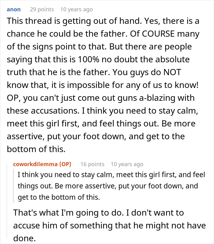 Reddit discussion about a man taking care of a pregnant coworker as a good deed and the wife's reaction.