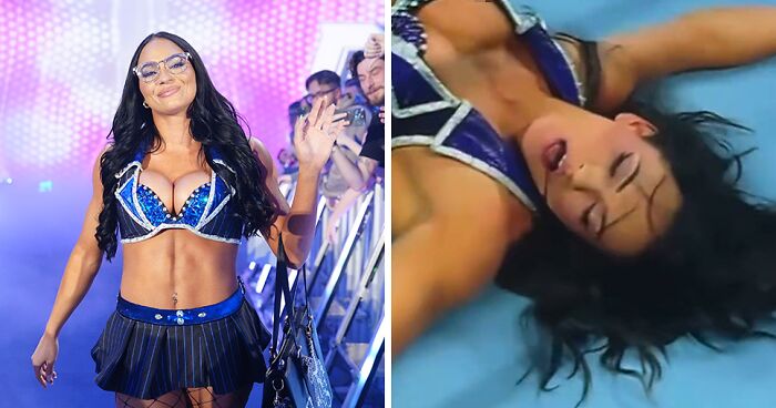 Pro Wrestler Kiana James Suffers Awkward Wardrobe Malfunction On Live TV