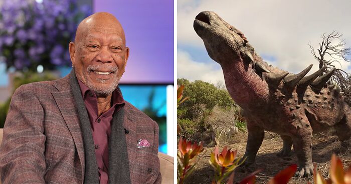 Morgan Freeman Fans Cracking Up After Watching His Swear-Filled Blooper Reel For Dinosaur Show
