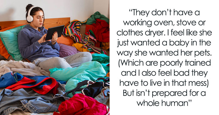 Pregnant Lady Prepares For Baby In A Trash-Filled Home, Gets Reported To CPS By Disgusted Friend