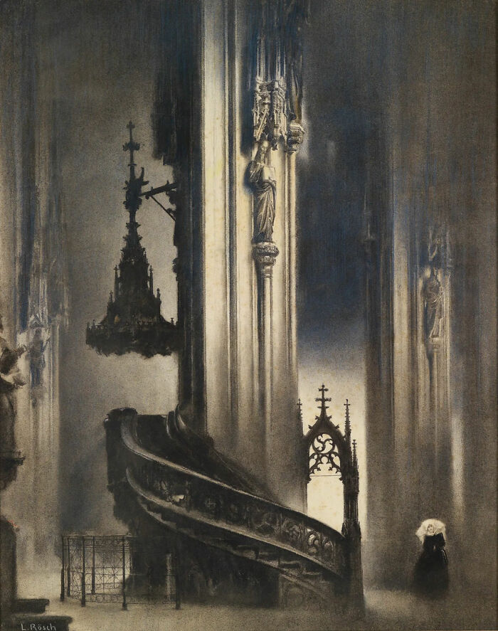 The Pilgrim Pulpit. Illustration By Ludwig Rösch (1865–1936)