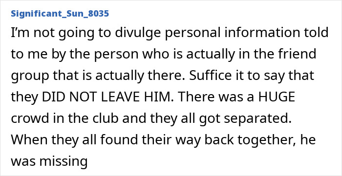 Text excerpt from a friend recalling last moments before suspicious footage in mysterious vanishing of American student in Spain.