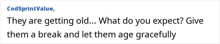 Text post from CodSprintValue discussing aging gracefully and tired eyes that make stars look sleepy despite youthful faces.