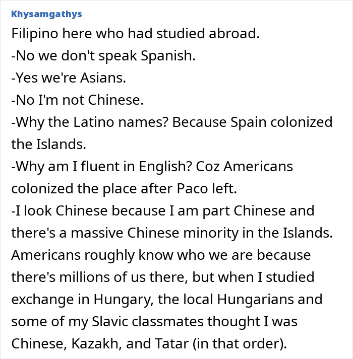 A Filipino local confirms the truth about common stereotypes about countries, discussing language, heritage, and history.
