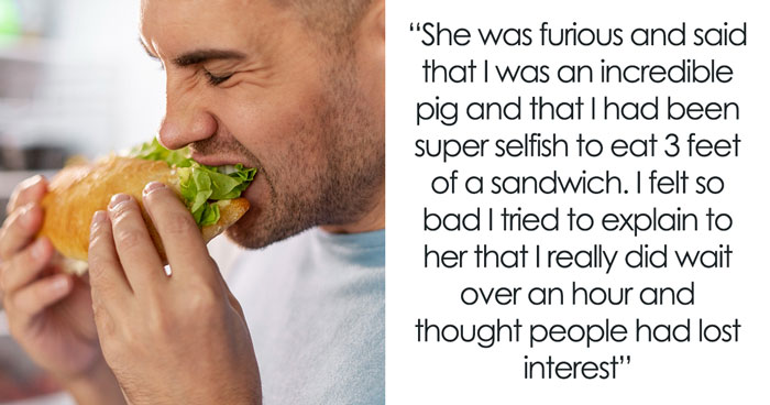 Heavy Eater Downs 3 Feet Of Sandwich, Gets Called Out By Party Host For Being An “Incredible Pig”