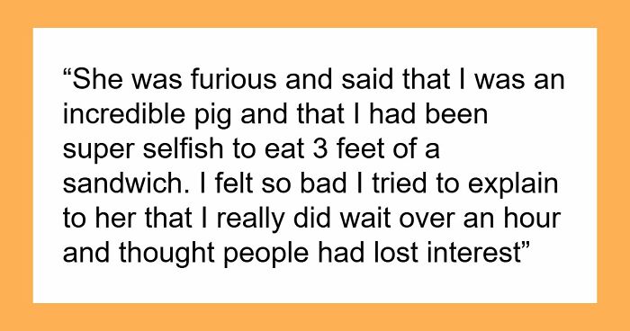 Heavy Eater Downs 3 Feet Of Sandwich, Gets Called Out By Party Host For Being An “Incredible Pig”