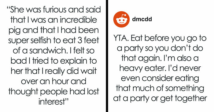 Heavy Eater Downs 3 Feet Of Sandwich, Gets Called Out By Party Host For Being An “Incredible Pig”