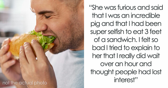 Heavy Eater Downs 3 Feet Of Sandwich, Gets Called Out By Party Host For Being An “Incredible Pig”