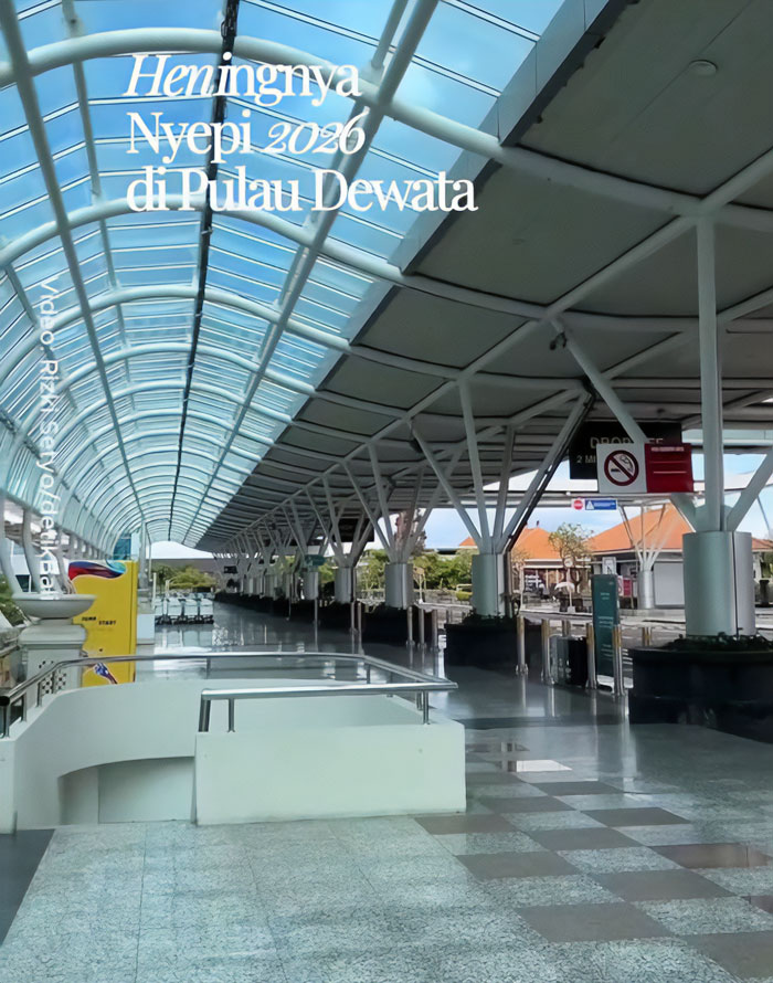 Empty public space in Bali during shutdown, highlighting consequences faced by an American tourist going out in public.