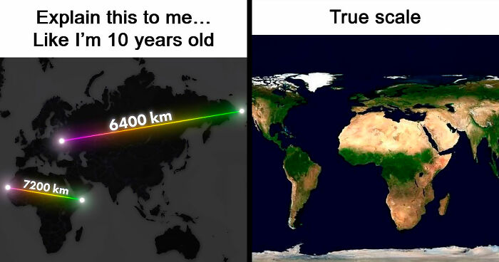 Person Wonders Why Some Bigger Countries Look Small On Maps, People Explain It To Him Like He’s 10