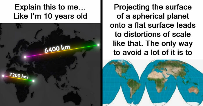 Person Wonders Why Some Bigger Countries Look Small On Maps, People Explain It To Him Like He’s 10