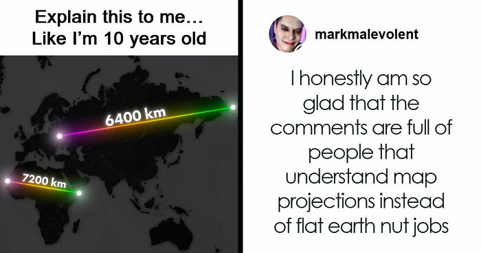 Person Wonders Why Some Bigger Countries Look Small On Maps, People Explain It To Him Like He’s 10