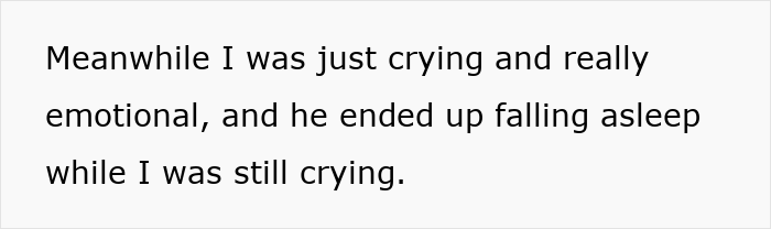 Text on a white background reads a personal story depicting romantic indifference with emotional disconnect and neglect.