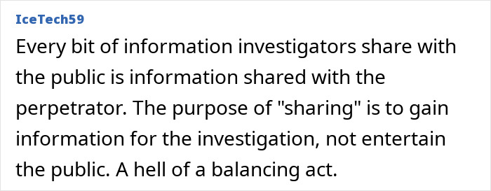 Image showing an online comment discussing FBI analysis and investigation theories in the Nancy Guthrie case.