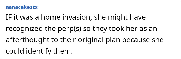 Screenshot of a forum comment discussing theories related to the Nancy Guthrie case FBI analysis.