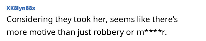 Comment on Nancy Guthrie case suggesting motive beyond robbery, related to FBI analysis revealing new lead and theories.