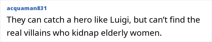 Comment on a forum post by user acquaman831 expressing frustration about villains kidnapping elderly women and mentioning FBI analysis in the Nancy Guthrie case.