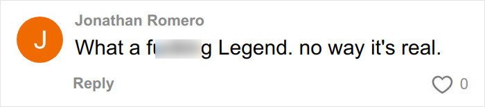 Comment by Jonathan Romero expressing disbelief about a legend related to the FBI update on DB Cooper case. Comment by Jonathan Romero expressing disbelief about a legend related to the FBI update on DB Cooper case.