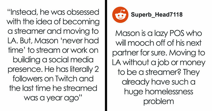 Entitled Guy Expects Breadwinner Fiancée To Quit Job And Move Across Country So He Can Be A Streamer