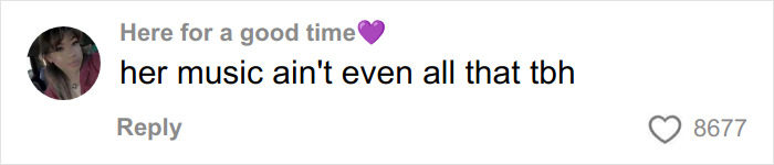 Social media comment criticizing music, highlighting public reaction in the debate over Chappell Roan&rsquo;s paparazzi tactic.