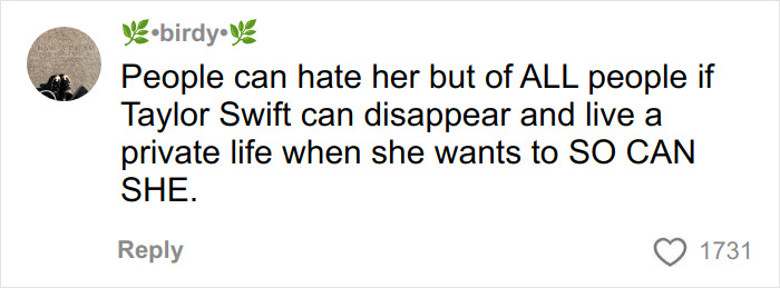 Comment emphasizing privacy rights in the context of Chappell Roan's paparazzi tactic and celebrity gender debate.