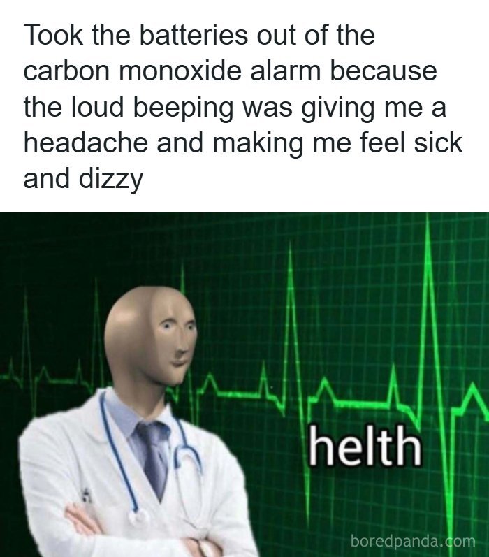 Doctor meme showing a distorted figure with a stethoscope and the misspelled word helth on a heart monitor background.