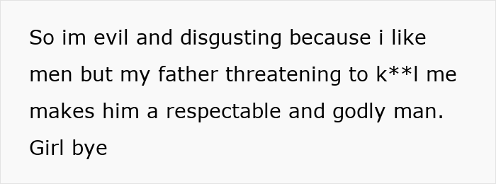 Postagem de texto sobre um homem gay rejeitando a expectativa de seus pais de financiar sua aposentadoria após ser expulso.