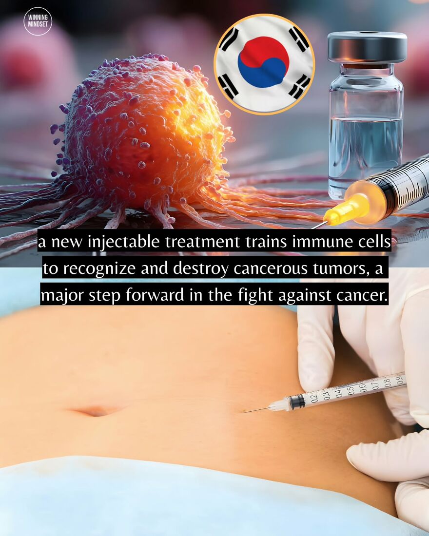 Cancer treatment concept showing injectable therapy targeting cancerous tumors as good news for cancer fight.