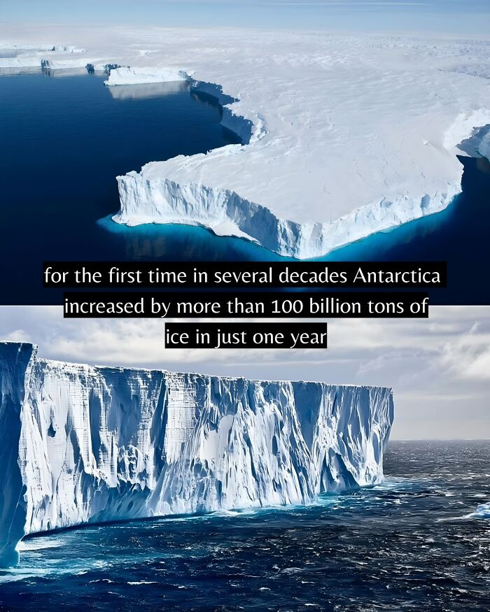 Antarctic ice increasing by over 100 billion tons in a year, a rare good news from around the world improving life.