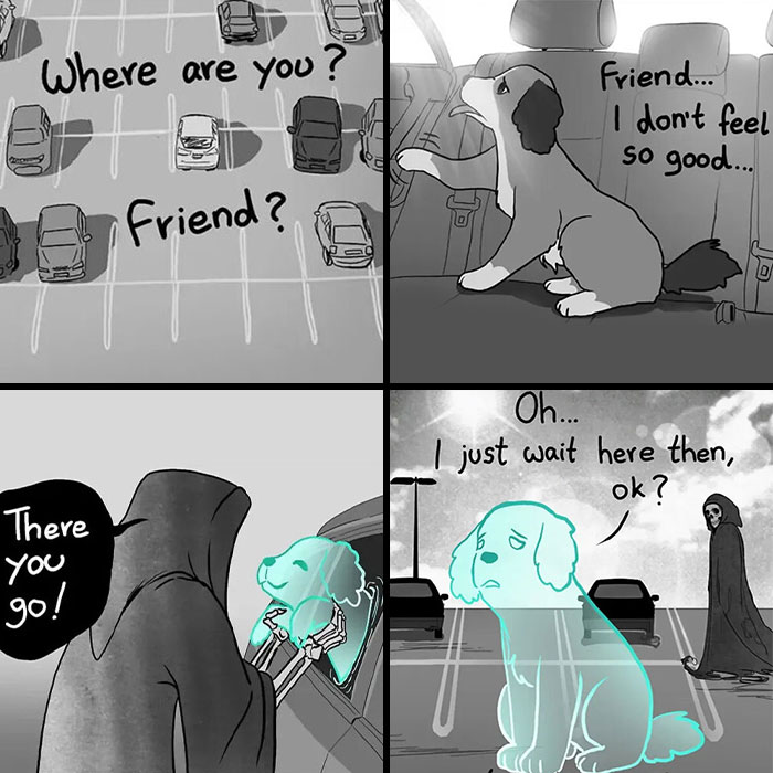 Artist Who Made People Cry With Her Grim Reaper Animal Comics Is Back With New Tearjerkers (7 Stories)