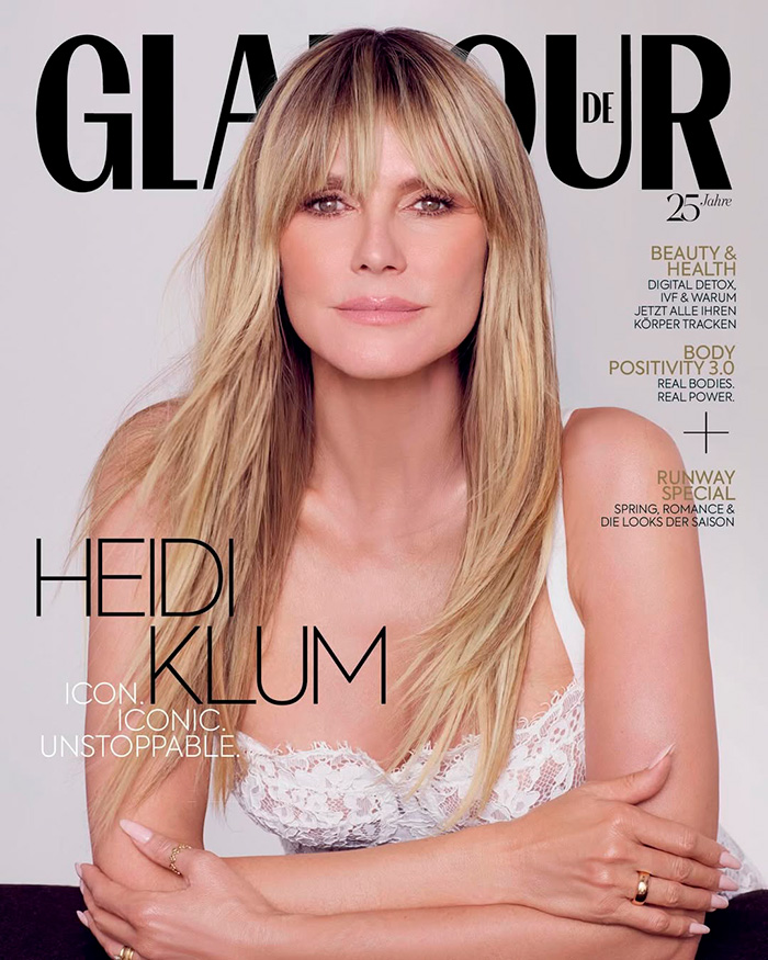 Heidi Klum on magazine cover, revealing she suffers from a disorder she partly credits for her success.