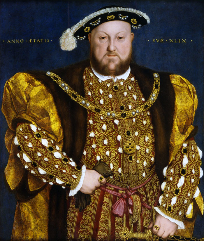 Portrait of King Henry VIII in ornate royal attire linked to bizarre claim about time travel detail spotted by netizen.