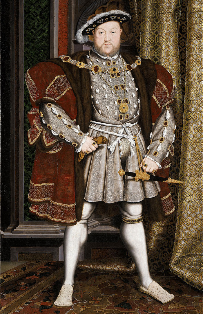 Portrait of King Henry VIII in royal attire, linked to bizarre claim about time travel detail spotted by netizen.