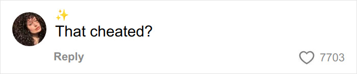 Comment on social media questioning infidelity with the phrase "That cheated?" and a sparkling emoji.