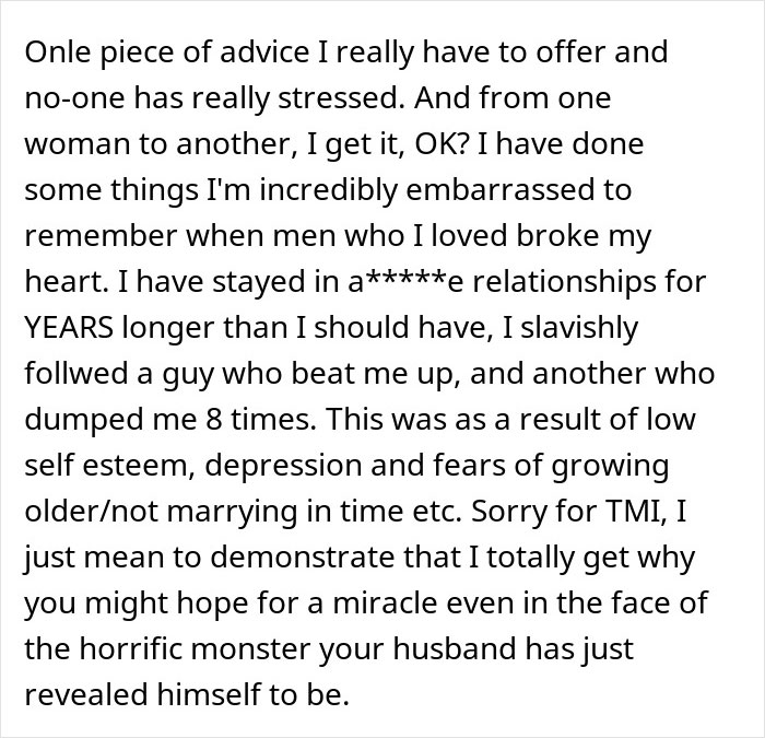 Text about a man taking care of pregnant coworker, wife discovering the real reason behind his good deed.