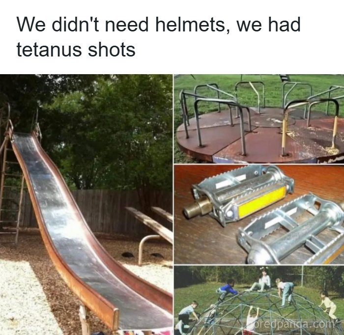 Old playground equipment from the 90s showing parts of our lives that don’t exist anymore in new pics