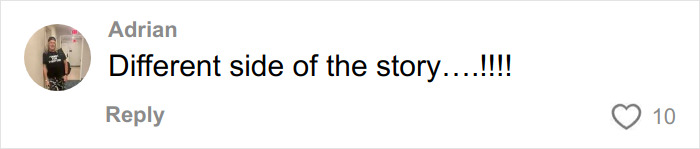Comment from Adrian saying Different side of the story on social media related to Alan Ritchson’s bodycam footage.