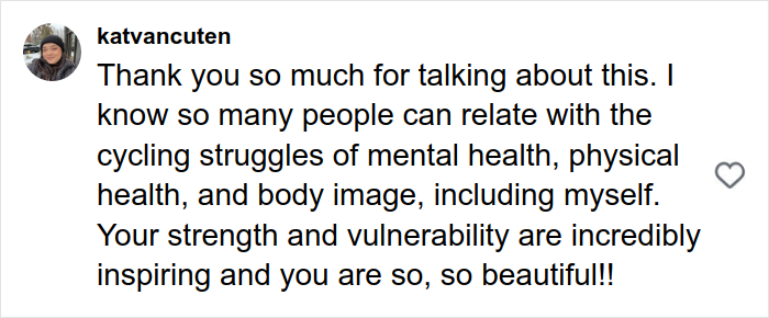 Comment from Bridgerton actress discussing the impact of mental health on physical health and body image.