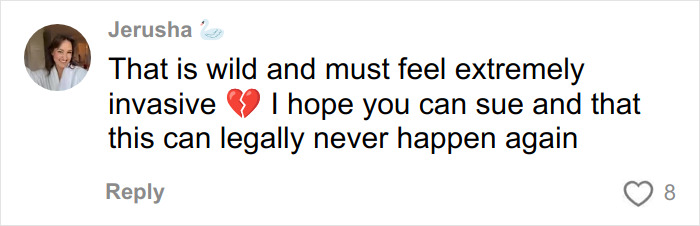 Comment on social media expressing concern about a model calling out a fashion brand for plagiarizing her likeness with AI photos.