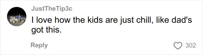 Comment from user JustTheTip3c expressing admiration for kids staying calm during a tough neighbor confrontation.