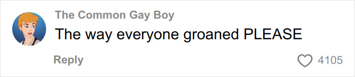 Comment from The Common Gay Boy discussing crowd reaction with 4105 likes related to Olympic hero Jack Hughes' viral interaction. Comment from The Common Gay Boy discussing crowd reaction with 4105 likes related to Olympic hero Jack Hughes' viral interaction.