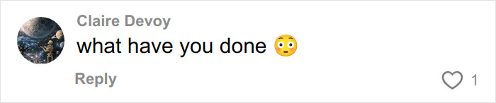 Comment on social media post expressing shock with an emoji, related to people mocking woman&rsquo;s cosmetic procedure before-and-after.