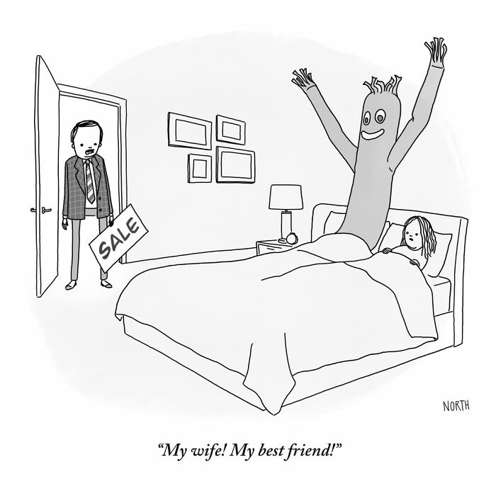 54 Clever One-Panel Cartoons By Rich North That Turn Everyday Moments Into Brilliant Jokes (New Pics)