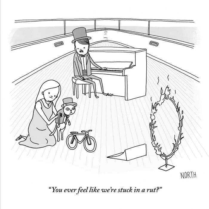 54 Clever One-Panel Cartoons By Rich North That Turn Everyday Moments Into Brilliant Jokes (New Pics)