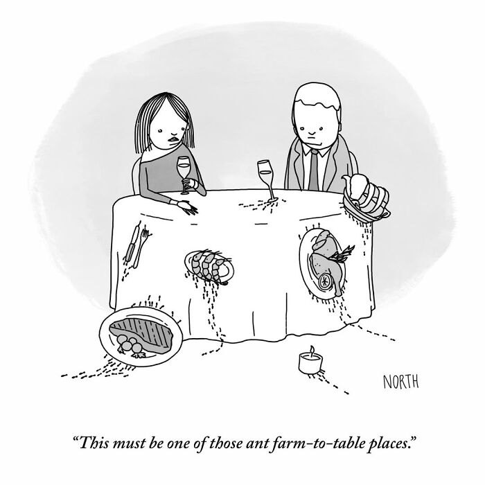 54 Clever One-Panel Cartoons By Rich North That Turn Everyday Moments Into Brilliant Jokes (New Pics)