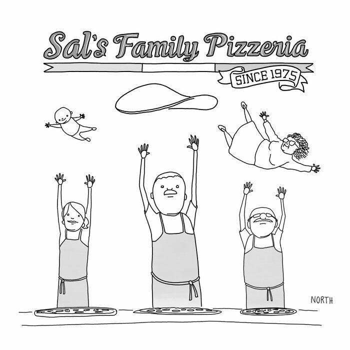 54 Clever One-Panel Cartoons By Rich North That Turn Everyday Moments Into Brilliant Jokes (New Pics)