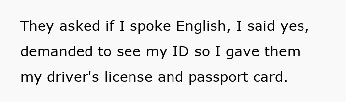 Woman detained by ICE in parking lot for speaking foreign language, questioned about ID, and later hit on by an agent Woman detained by ICE in parking lot for speaking foreign language, questioned about ID, and later hit on by an agent